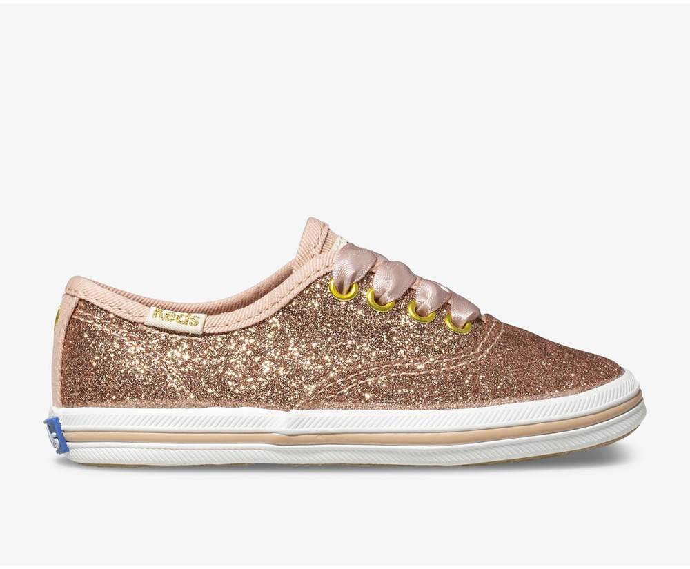 Basket Keds Enfant Rose Doré - Kate Spade New York Champion Glitter - 437-QCGFVE